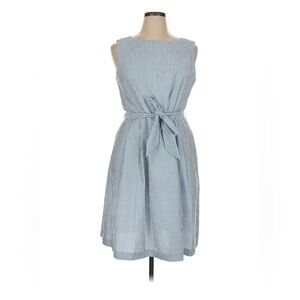 Anne Klein Blue Pleated Tie Front Sundress size 16